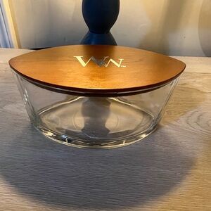 Boat shape heavy glass container.